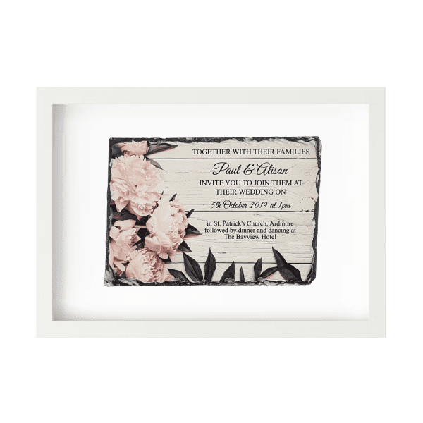 framed wedding invitation